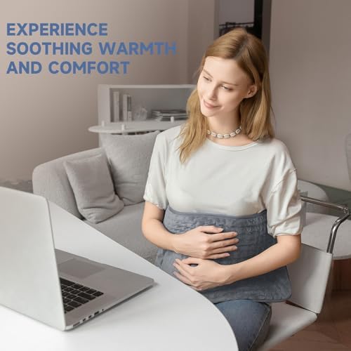 Heating Pad for Back, Abdomen, Legs and Shoulders, 33"x17" Extra Long Electric Heat Pad with 6 Temps & Auto Shut-Off, Moist/Dry Heat, Soft Flannel, Gift for Women & Men