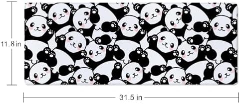 Cute Baby Panda Large Gaming Mouse Pad,Mouse Pad Gaming 31.5 x 11.8 in Mouse Mat Desk Pad,Large Desk Mat,Extended Keyboard Mousepad with Non-Slip Base and Stitched Edge for Desk Home Office