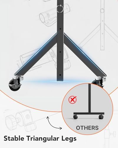 ErGear Small Standing Desk Adjustable Height, 6 Height Settings Up to 46.5″, Walking Pad Desk with Triangular Leg Design, Smooth Mobility with Lockable Wheels, Standing Desk for Walking Pad