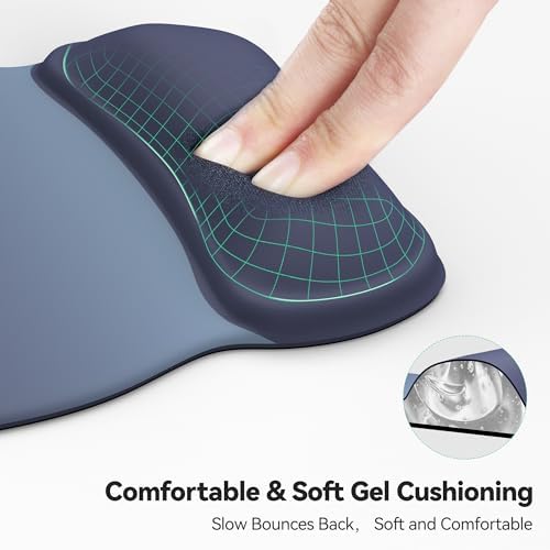 TECKNET Gel Ergonomic Mouse Pad with Wrist Rest, Non-Slip PU Base, Gradient