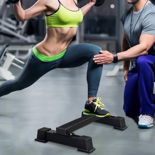 Heavy Duty Steel Calf Raise Bar, Standing Calf Raise Machine, Calf Stretching Squat, Foot Stretch, Anti-Slip Solid Calf Block for Home and Gym, Black