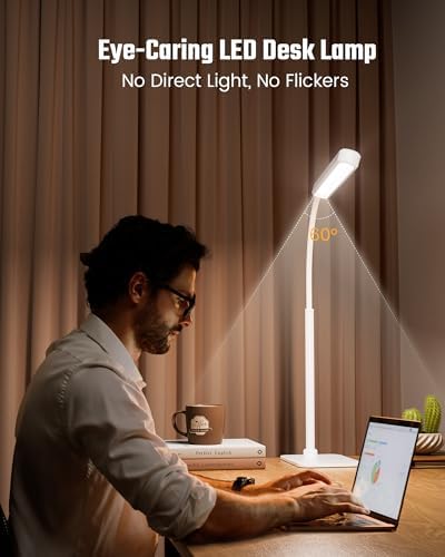 SUPERDANNY Eye-Caring LED Desk Lamp Work Lamp Office Lamp with Base