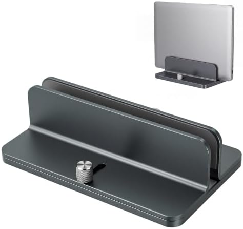 Aluminum Vertical Laptop Stand Holder, Adjustable Dock for MacBook
