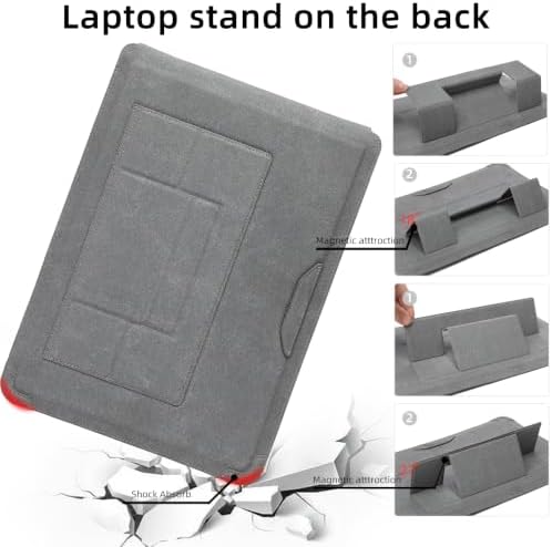 16 Inch Laptop Sleeve Case with Stand Compatible with for MacBook Pro/MacBook Air/ThinkPad X1/Dell XPS/Lenovo Yoga/HP Pavilion/ASUS Zenbook/LG Gram 15" 15.3" 15.6" Laptops Chromebooks
