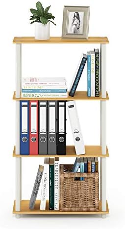 Furinno Turn-N-Tube Toolless 4-Tier Storage Shelves, Beech