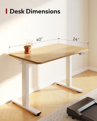 SANODESK 40''x24'' Height Adjustable Electric Standing Desk for Home Office