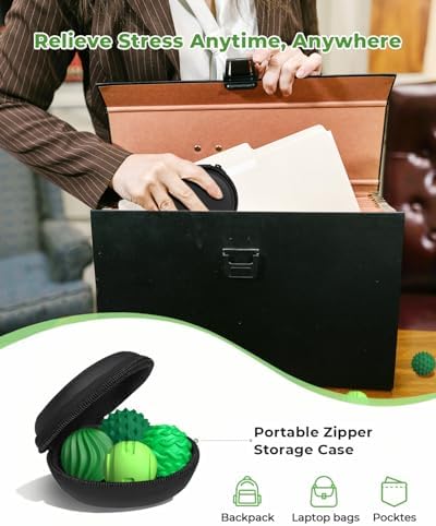Silicone Magnetic Sensory Balls Fidget Toys,4 Pack Office Stress Toys,Black