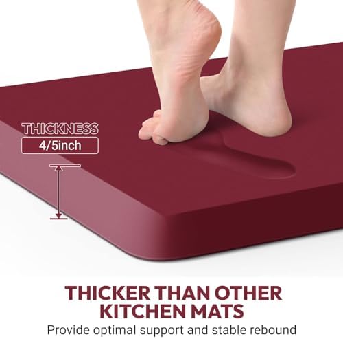 4/5 Inch Thick Kitchen Mat - Cushioned Anti Fatigue Mat for Kitchen Floor