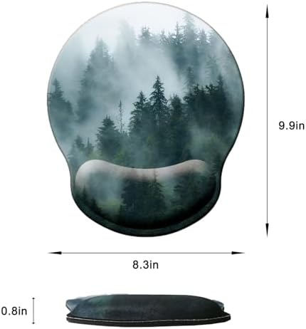 Mouse Pad with Wrist Support, Ergonomic Mouse Pad with Memory Foam Wrist Rest Cushion, Non-Slip Rubber Base Gaming Mice Pad for Home Office Computer Laptop, Forest