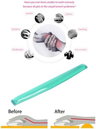 Silicone Gel Keyboard Wrist Rest Set Plus - ABRONDA Keyboard & Mouse Wrist Support Pad Office, Computer, Laptop, Mac - Durable, Comfortable and Pain Relief- Green Set