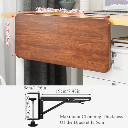 Ergonomics Desk Extender Tray Wooden Desk Extender, Large Size Foldable Keyboard Drawer Tray Can Be Used As Armrests Shelves Desktop Extensions for Home and Office(70 * 25cm)