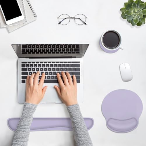 Britimes Ergonomic Mouse Pad Set with Wrist Rest, Purple