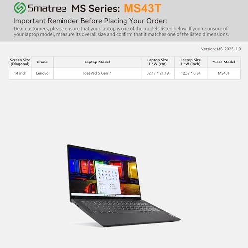 Smatree MS43T Protective Case with Stand for for 14" Lenovo IdeaPad 5 Gen7