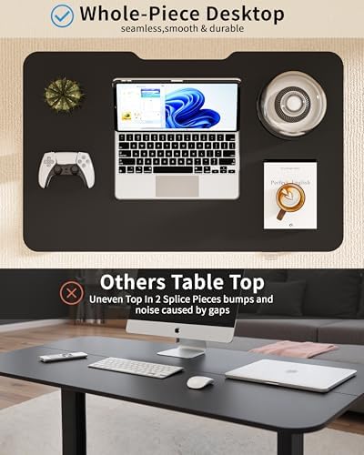 Okin Electric Standing Desk 31.5x19.7 Inches Small Computer Desk-Whole Piece Stand up Desk with Wheels Gaming Rolling Home Office Desks, Black