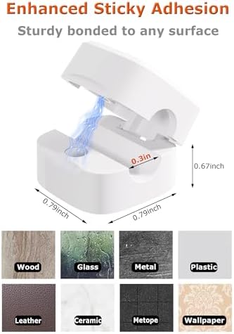 Magnetic Cable Clips, Adjustable Cord Holder Management, Adhesive Wire Keeper Organizer for Home Office Desk Phone PC Car Wall Desktop Nightstand Appliance (9-Pack White)