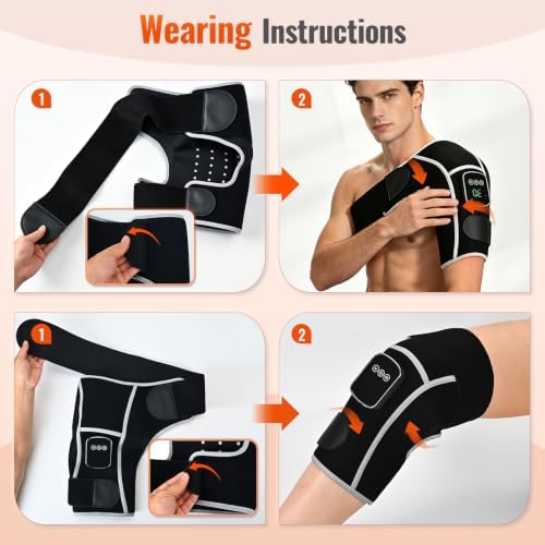 Cordless Red Light Therapy for Shoulder & Knee with Vibration Massage&Heat
