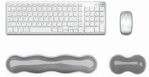 Update Gel Keyboard Wrist Rest & Mouse Wrist Rest Set – Silicone Wrist Support Pad for Pain Relief, Effortless Typing, Gaming, Computer, Laptop, Office – Anti-Slip Base, Easy to Clean