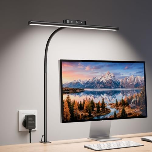 Lepro Led Desk Lamp for Home Office, Desk Light with Clamp, 11W 700LM Black
