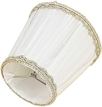 Fuloon Small Lamp Shades Clip on Bulb, Modern European Style Mini Lamp Shades for Chandelier, French Country White Chandelier Lampshades, 3.5x4.3x4.9 in, 6 Pack (Chiffon White)