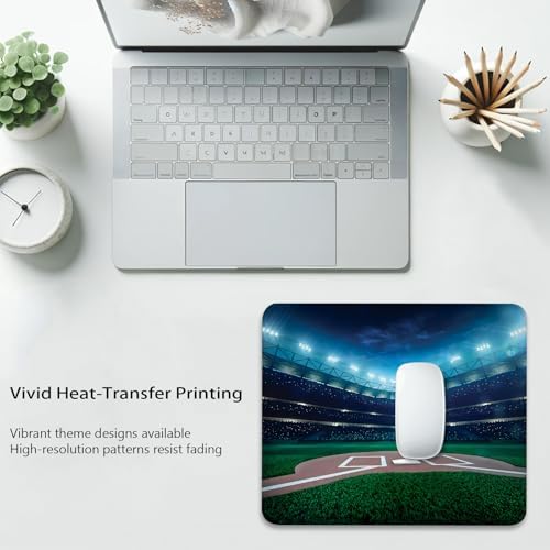 Professional Baseball Field at Night Mouse Pad, Stadium League Desk Mat