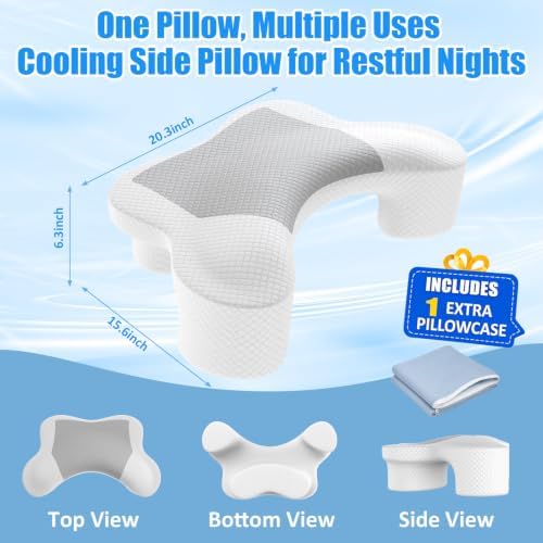 Side Sleeper Pillow with Arm Hole, Ergonomic Pillow, (High Loft)