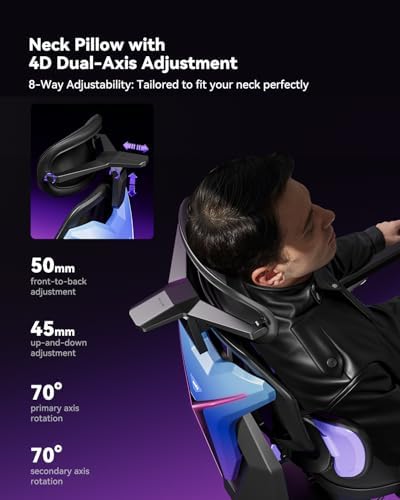 AutoFull G7 RGB Ergonomic Gaming Chair, IGR Certified Mesh Chair with 3-Zone Lumbar Support, 22-Point Adjustment, 720° Armrests & LED Back Armor