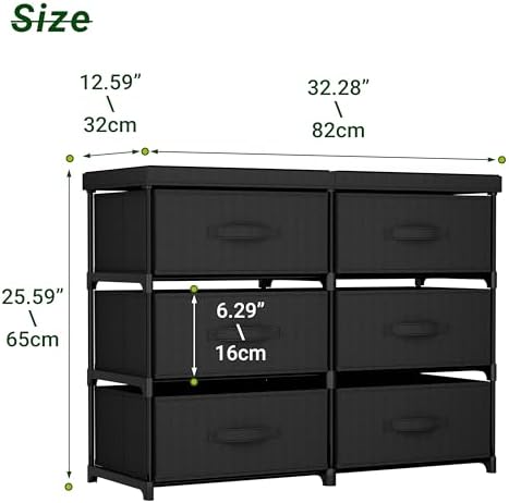 GcdPai Dresser 6 Fabric Drawer Stand Desktop Plastic Support Tube