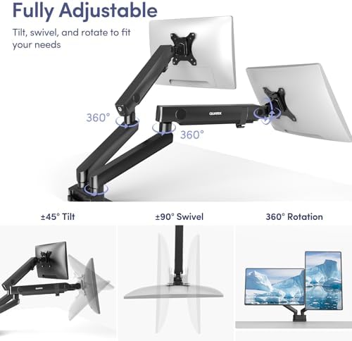 Heavy-Duty Dual Monitor Desk Mount for 17-35" Ultrawide Screens