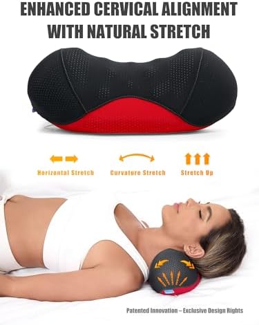 Bespilow Cervical Neck Pillow for Pain Relief, Dual-Layer Memory Foam Orthopedic Contour Pillow for Office,Travel, Ergonomic Neck Support for Back Sleepers,Cooling Breathable Case (US Design Patented)