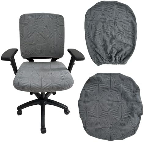 High Elasticity Anti Slip Office Chair Cover, Split Design for Easy Installation,Universal Desk Chair Cover wear-Resistant and Scratch Resistant (Light Gray, Chair seat Cover + Back Cover)