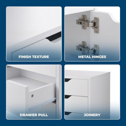 Winsome Halifax Mobile Storage Cabinet with 5 Drawers, White