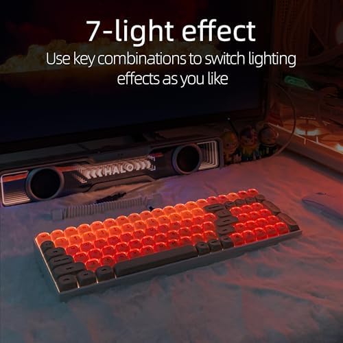 ZORNHER ZH100 Foundation Mechanical Keyboard,98% Pink Creamy Keyboard with Number Pad,Full Size Gaming Keyboard Cute,Jelly MOA Profile Round Keycaps,Clicky Blue Switches