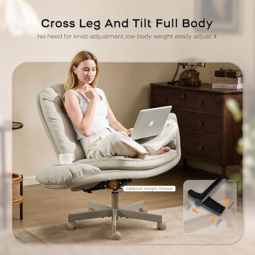 amseatec Big&Tall Office Chair,High Back Criss Cross Chair,5-Gear Armrests