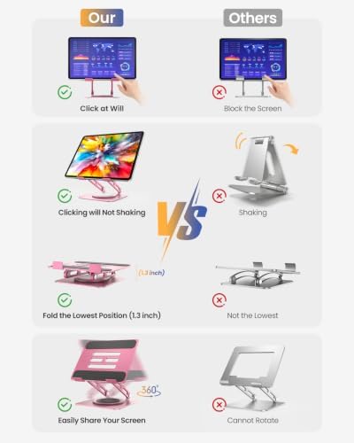 LOXP Heavy-Duty Base for Tablet Stand for Desk, Drawing Tablet Stand Pink