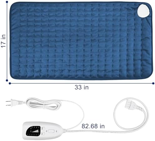 33x17 Inch Electric Heating pad for Back Neck Shoulder Knee Arms Legs- Electric Heat Pads with 6 Heat Settings & Auto Shut Off &Dry/Moist Heat Heating Pad for Birthday Mother Father Girl Men Women