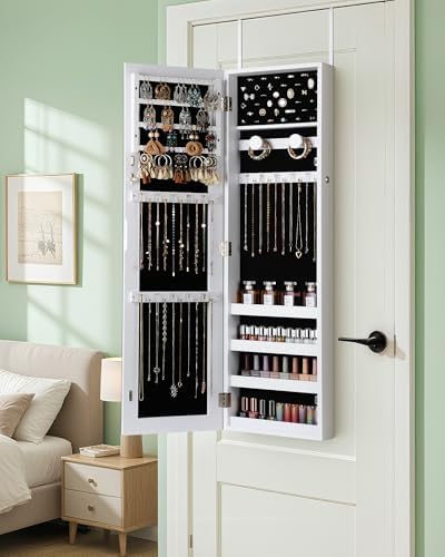 Nicetree Hanging Jewelry Cabinet, Jewelry Organizers and Storage, White