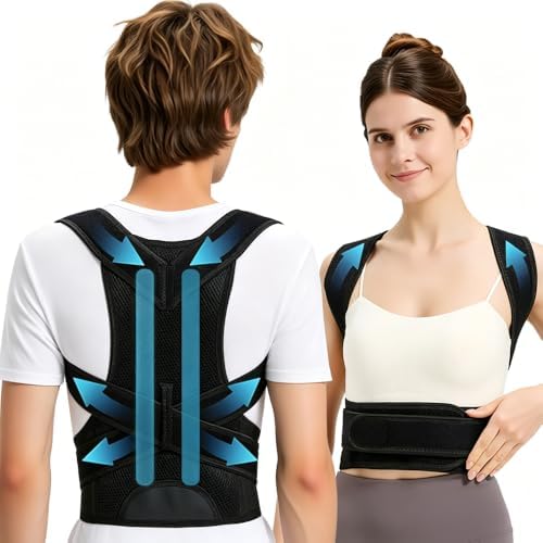 Posture Corrector for Men and Women, Adjustable Back Brace for Back, Neck and Shoulder Pain Relief, Back Support for Posture Improving Scoliosis, Hunchback, Hump, Thoracic, Spine Corrector (Large)