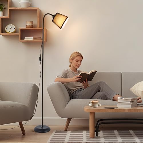 Floor Reading Lamp, Adjustable Height Bendable Short Standing Corner Lamps