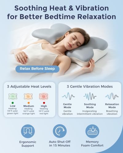 Cervical Neck Pillow for Sleeping Heating Vibrating Neck Support Pillow