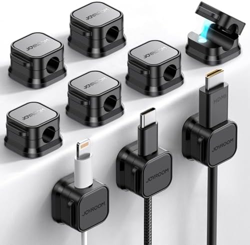 JOYROOM 9 Pack Magnetic Cable Clips Cord Organizer Adhesive Wire Management