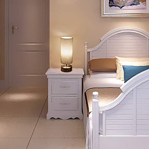 Haian Support 3-Way Dimmable Touch Control Table Lamp with USB Charging Port Set of 2,Modern Nightstand Bedside Desk Lamp with Grey Fabric Lampshade for Living Room,Bedroom,Study Room,LED Bulb Include