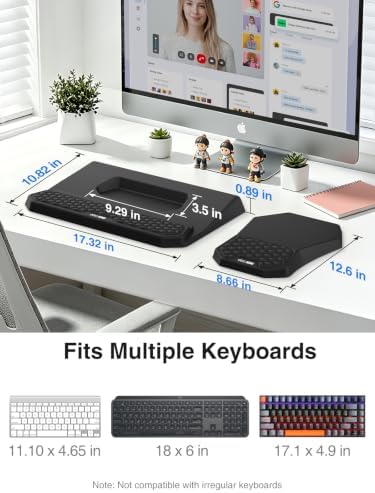 Ergonomic Wrist Rest with Keyboard Stand and Mouse Pad for Easy Typing