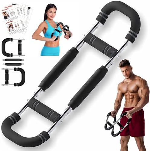 Twister Arm Trainer, Adjustable Resistance Chest Workout Equipment for Men Women, Forearm Biceps Tricep Chest Thigh Exerciser, Portable Spring Home Workout Bar