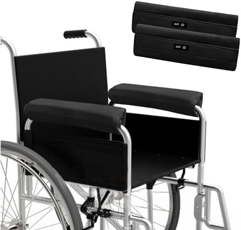 SPRING SEAON Wheelchair Armrest Covers, Soft Suede Memory Foam Pads, 1 Pair