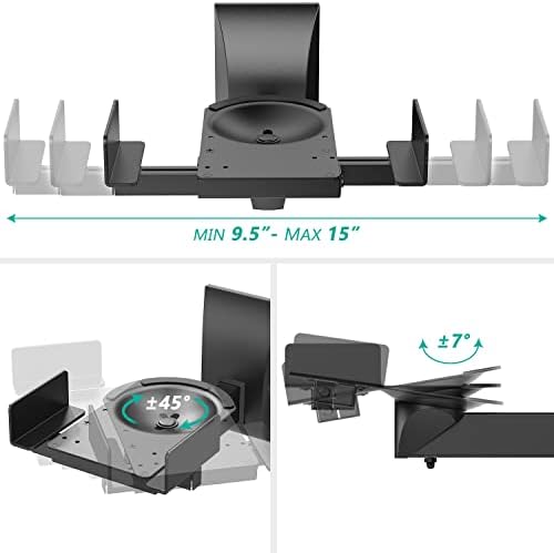 WALI Speaker Wall Mount, Surround Sound Speaker Stand with Adjustable Swivel Tilt Angle, Large Bookshelf Speaker Wall Mount for Living Room, Home Theater, Hold up to 66 Lbs, (SWM201XL), 2 Pack, Black