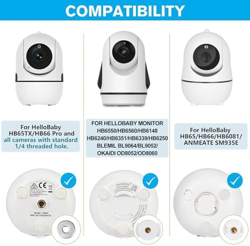 Flexible Baby Monitor Mount Compatible with HelloBaby HB6550/HB6560/HB6240/HB6148/HB6339/HB66/HB65/HB40, ANMEATE 549/SM935E, 15.75" Gooseneck Arm Baby Camera Mount Without Tools or Wall Damage