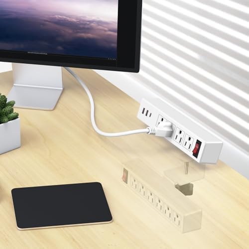 VILONG Desk Clamp Dual Layer Power Strip, 20W USB-C, 700J Surge Protector