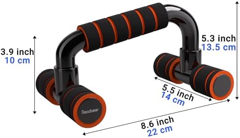 READAEER Push Up Bars Gym Exercise Equipment Fitness 1 Pair Pushup Handles with Cushioned Foam Grip and Non-Slip Sturdy Structure Push Up Bars for Men & Women