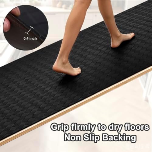 Kitchen Mats and Rugs Cushioned Anti-Fatigue, 47.2" x 70.9", Black