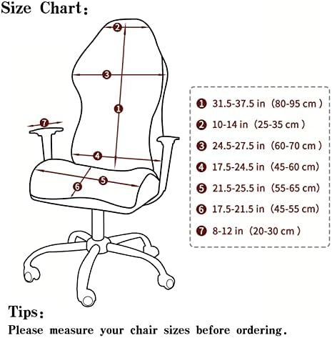 FORCHEER Black Gaming Chair Covers with Armrest Covers Stretch Jacquard Computer Game Chair Slipcover 4 Pieces Cat Scratch Proof Washable